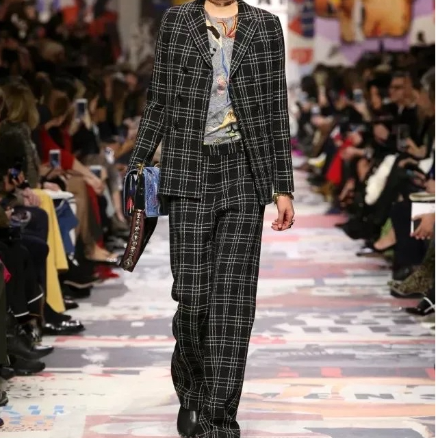 99新 DIOR/迪奥 格纹翻领长袖西装外套 851V12A1029 11007703