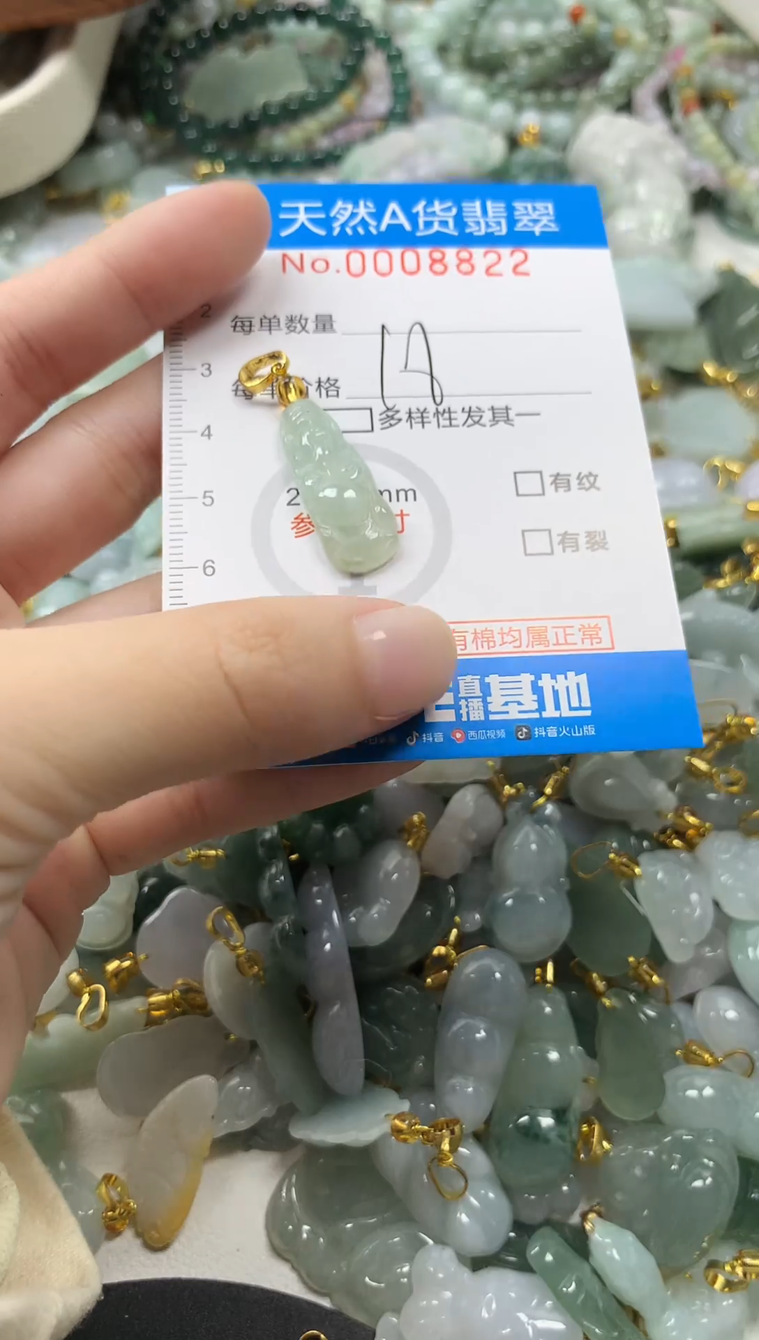 颈饰未镶嵌翡翠净货挂件-8822