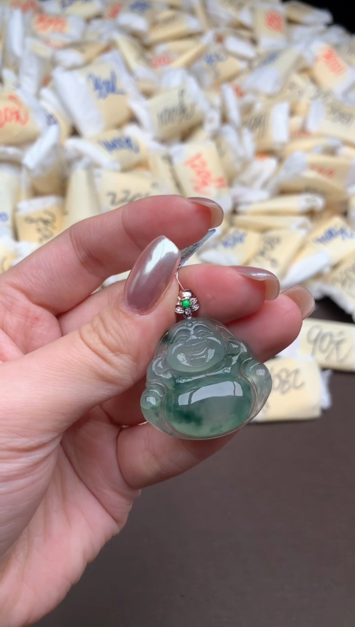 【闪购商品】翡翠挂件18K金镶嵌一