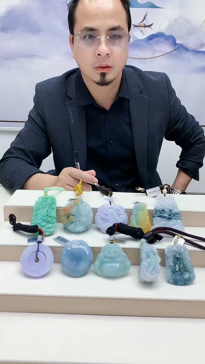 未镶嵌定制翡翠饼**?4957lr-毛货挂件8