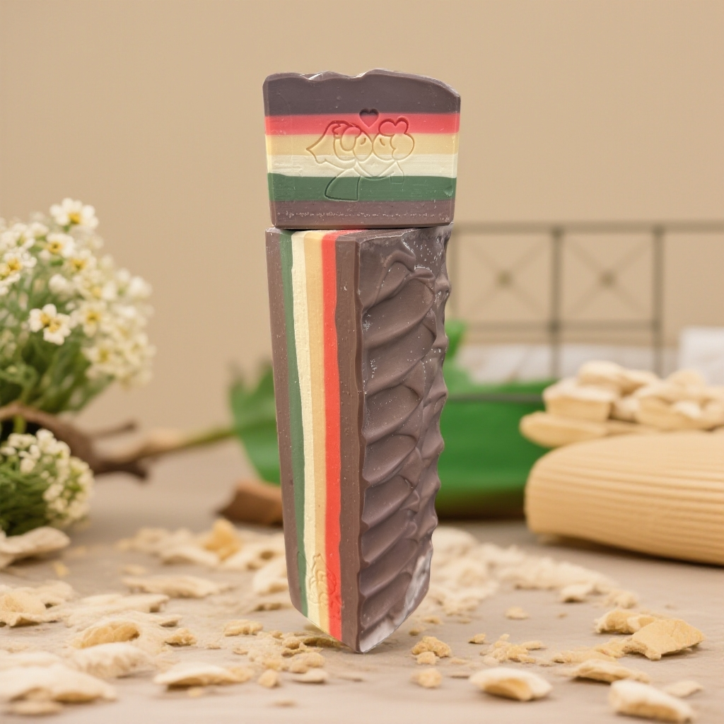 【冷皂不可加热】莓棕条纹冷制手工皂900g 微瑕温和洁面