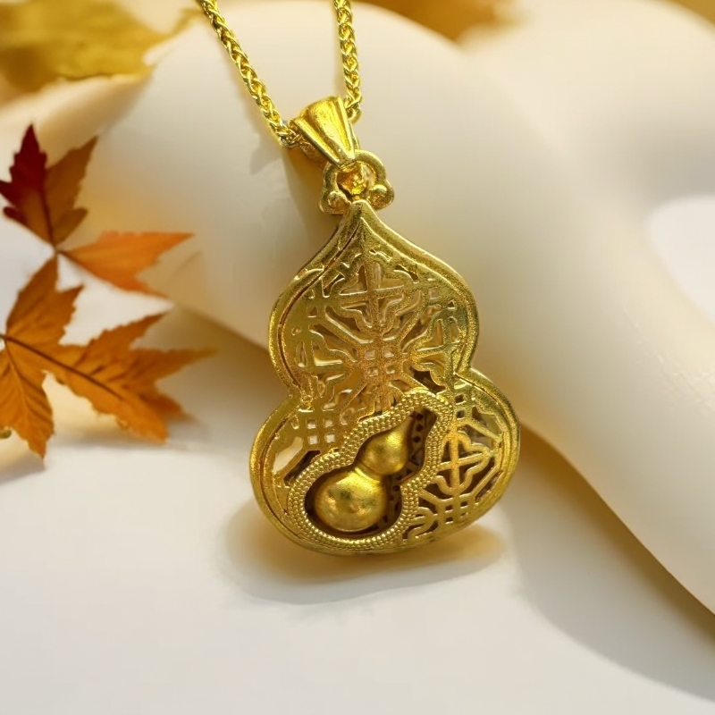 【官方正品D】镀K999福禄双全大小旋转葫芦吊坠【SPCD101】