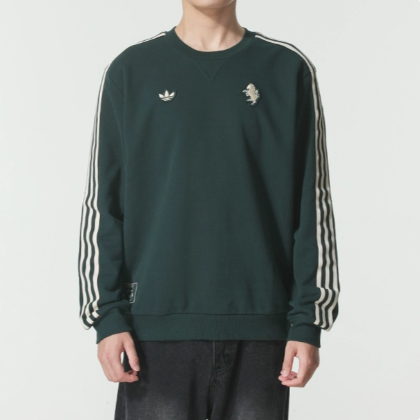 阿迪达斯男装休闲针织套头衫圆领长袖运动服卫衣JM9454