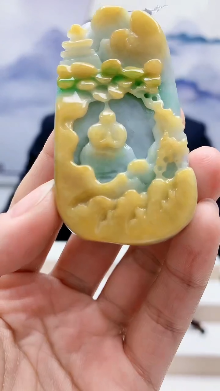 未镶嵌定制翡翠5174lr-毛货挂件19