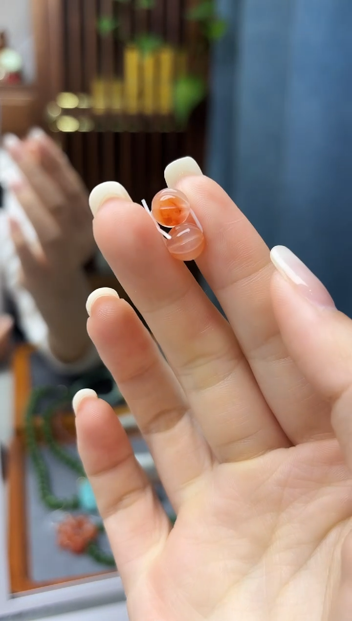 未镶嵌南红玛瑙挂件南红瓜珠配饰一对DN