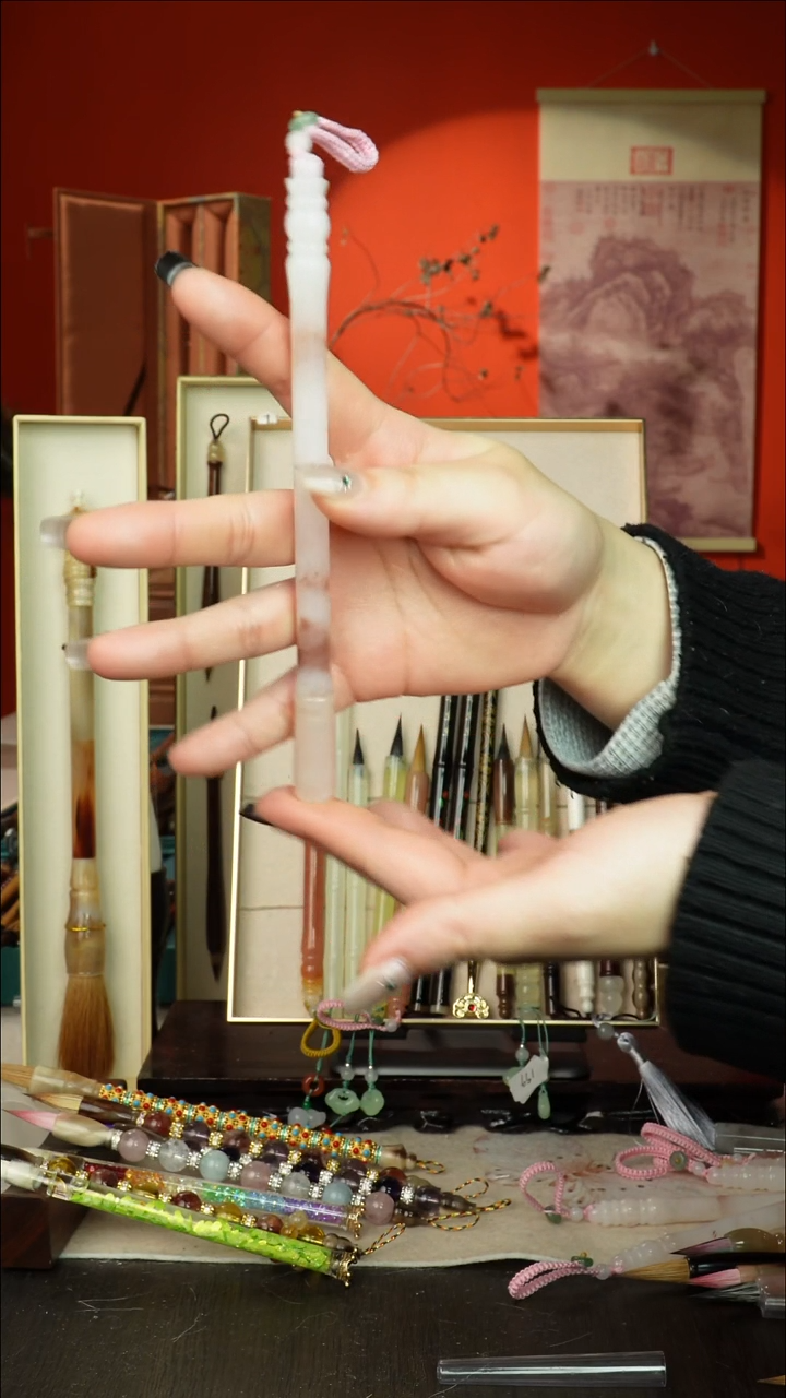 491号闪孤品高货毛笔链接 清水试笔 蘸墨不退