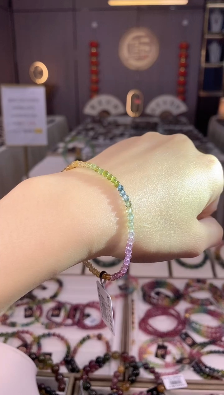 未镶嵌老矿碧玺净体单圈手串3mm+碧玺dan多样性发货一条