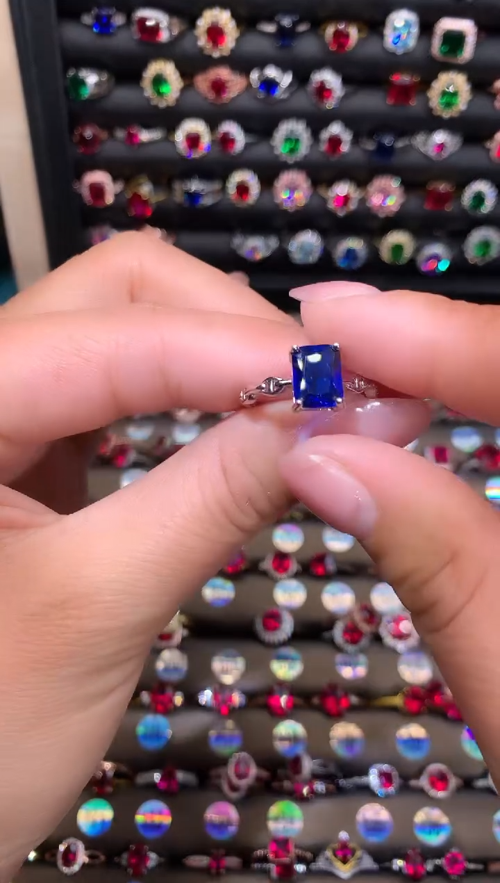 【闪购商品】蓝宝石戒指银S925镶嵌79