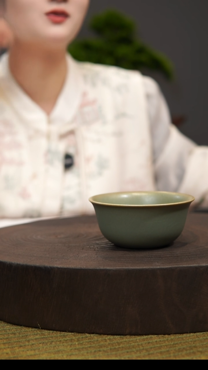 杯鸡缸杯  汝州原产地  原矿老釉  带底款