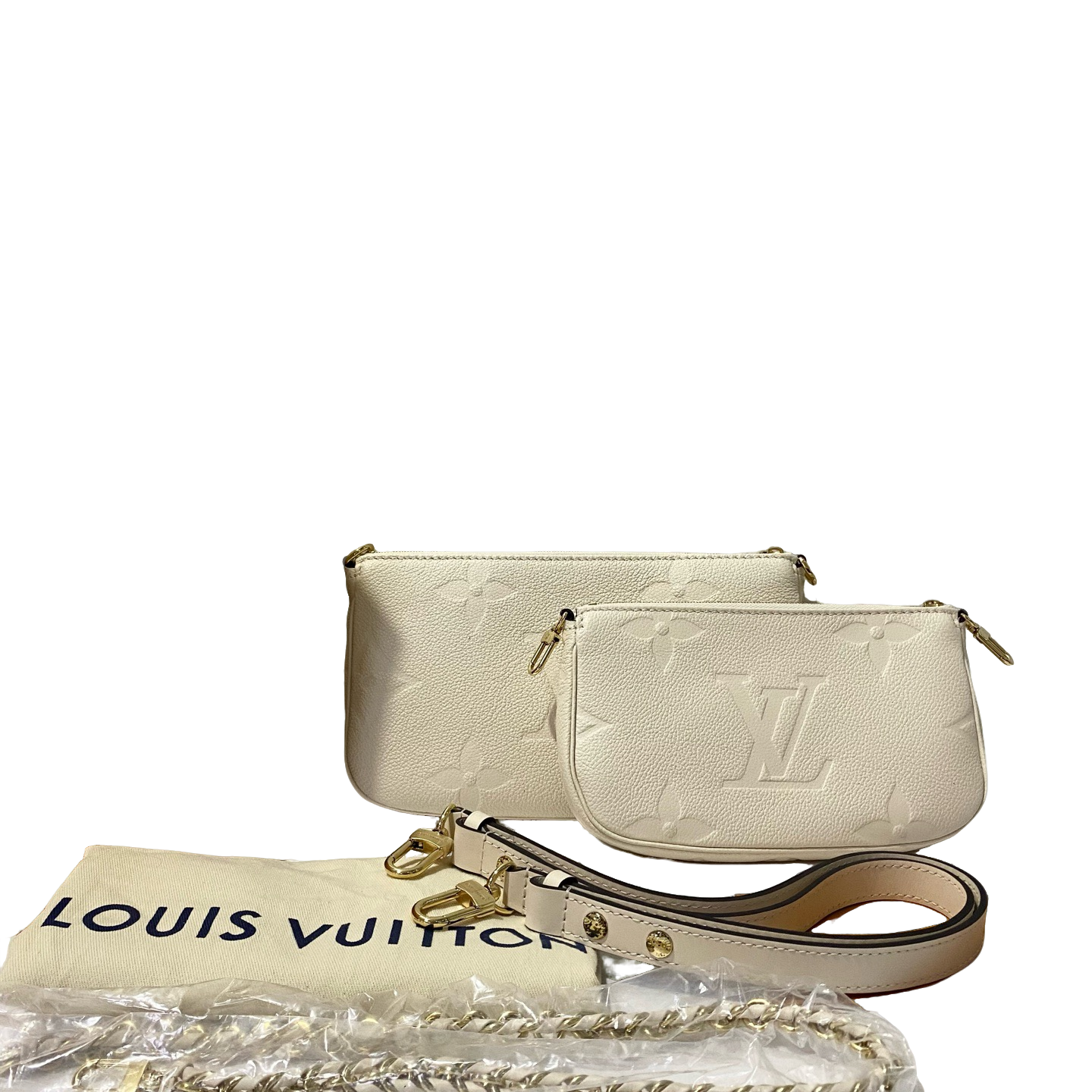 99新 LouisVuitton/路易威登 路易威登白色全皮二合一