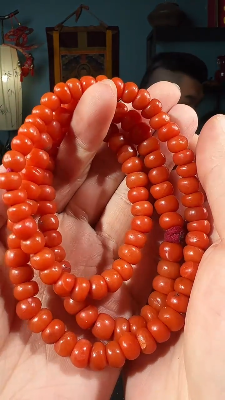 【闪购商品】南红玛瑙颈饰未镶嵌8-9念珠108