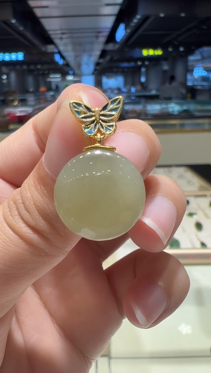 【闪购商品】和田玉颈饰银S925镶嵌@@WSB8212QY