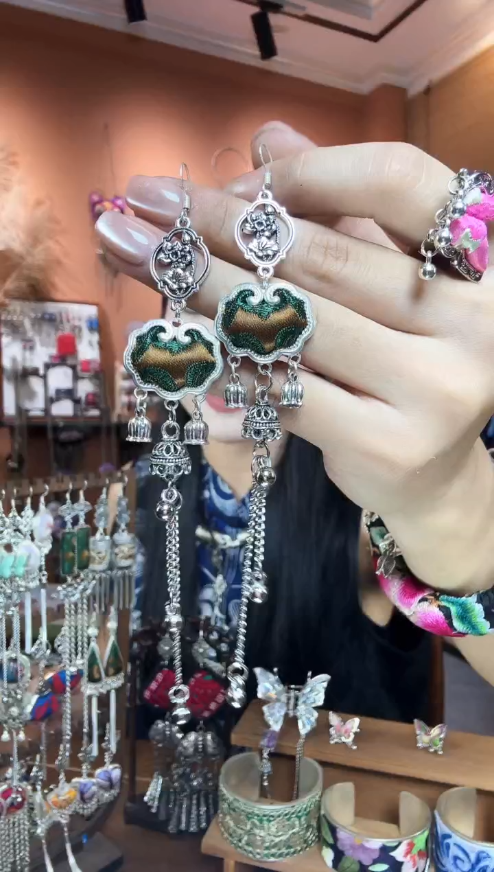 刺绣纯手工民族风耳环