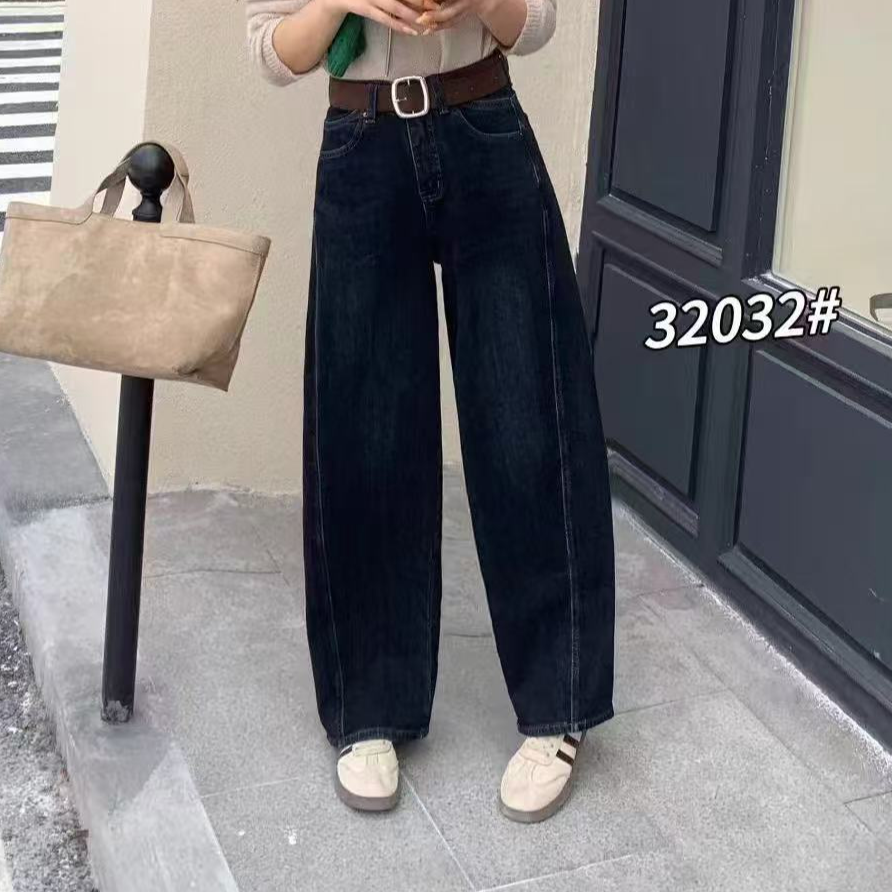 小鑫肝@内抓绒配皮带中腰减龄时尚休闲百搭牛仔裤 32030