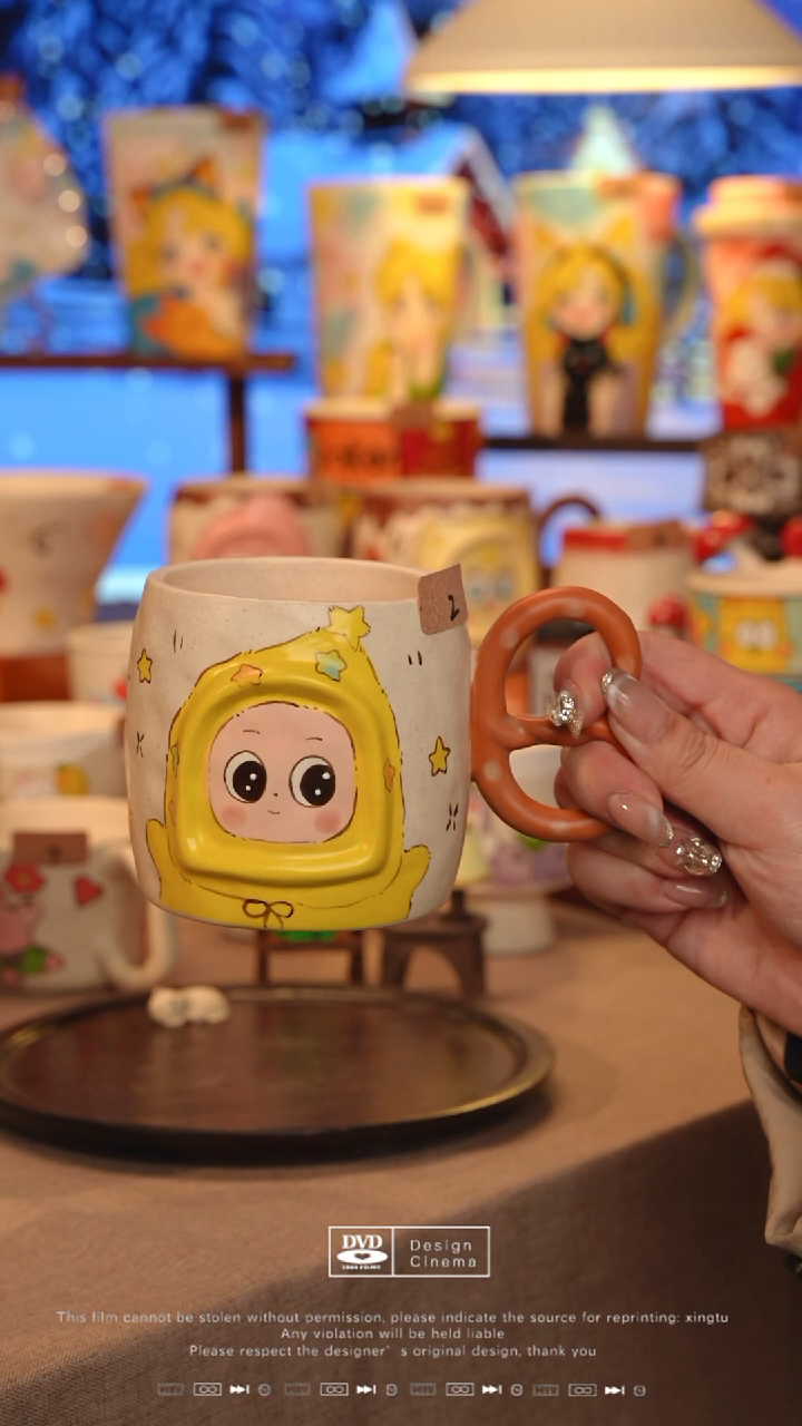 陶瓷002面包星星人景德镇设计师手工手绘手作