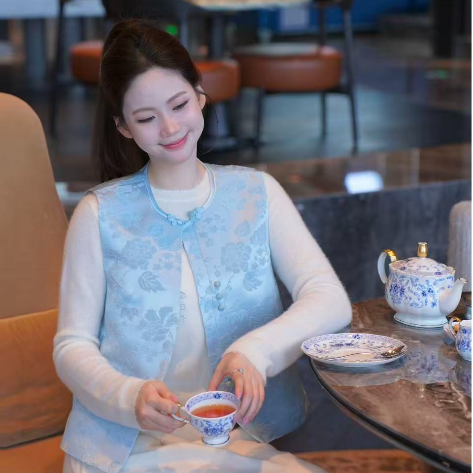 墨染之道 手工漳缎马甲FX0709