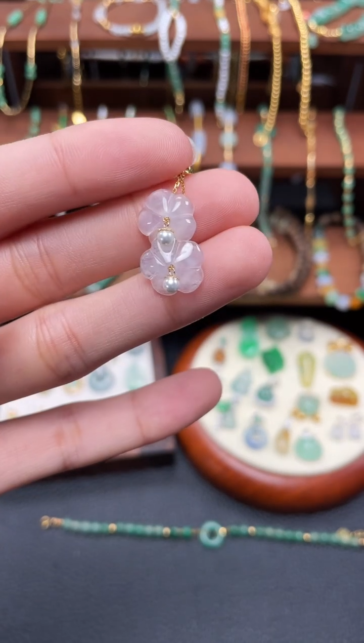 【闪购商品】翡翠吊坠(不含链)18K金镶嵌一个  JK168