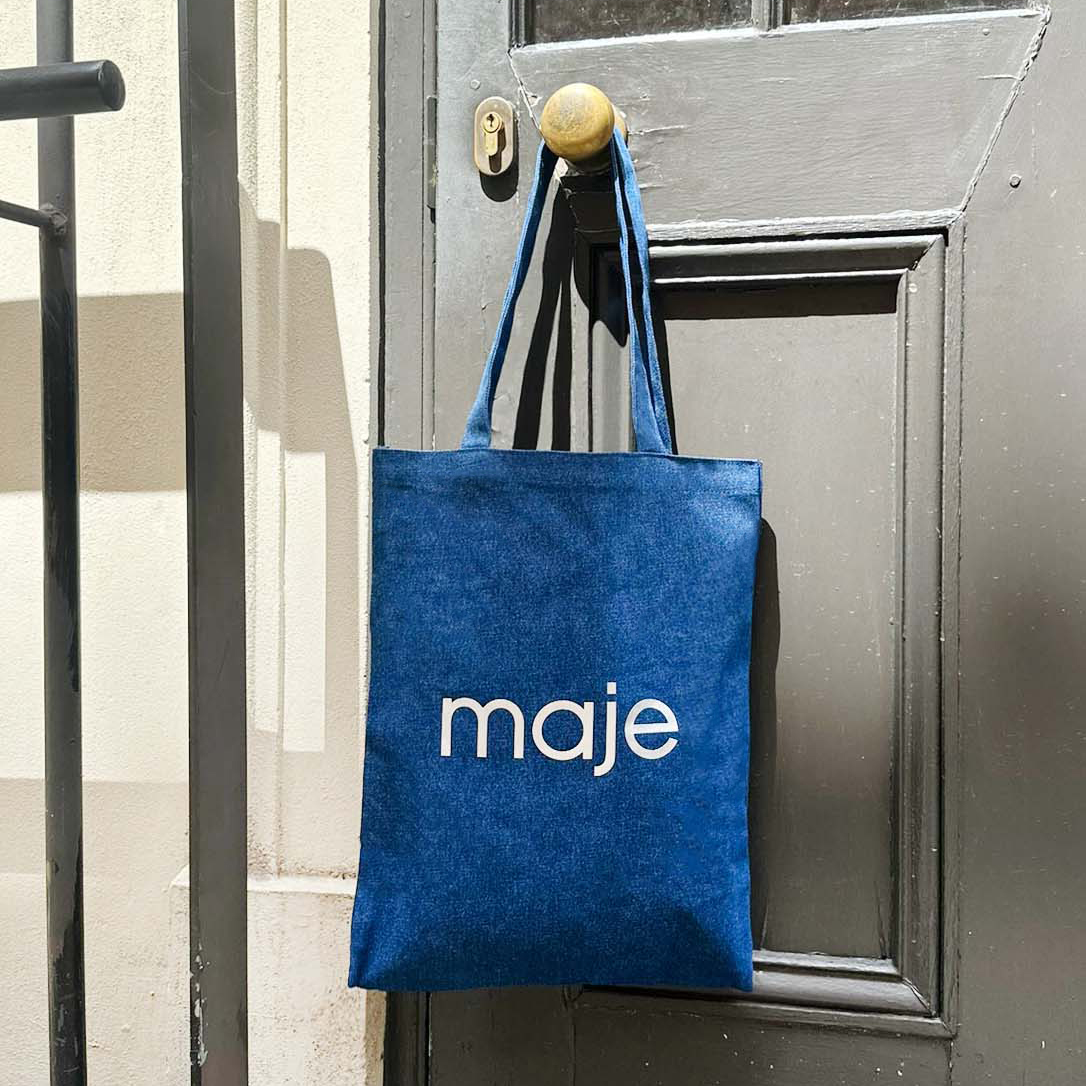 Maje品牌LOGO印花时尚休闲百搭简约帆布包