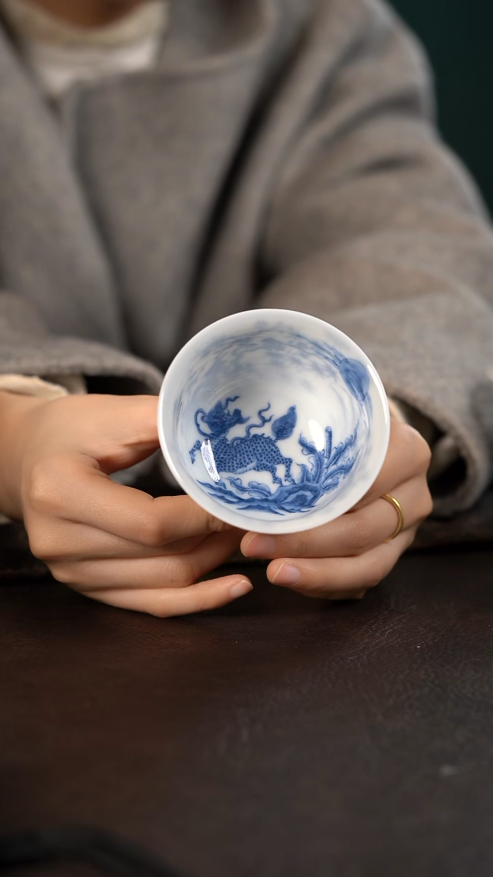 【闪购商品】杯望月怀古松竹梅麒麟望月小撇口杯