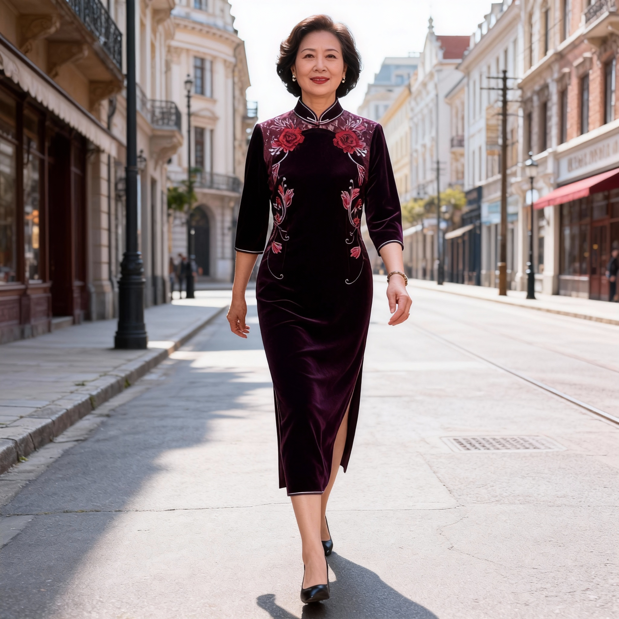 年尾断码·丝绒刺绣手做旗袍日常减龄修身优雅中国风