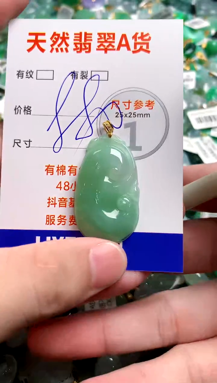 翡翠18K金镶嵌颈饰1002695036