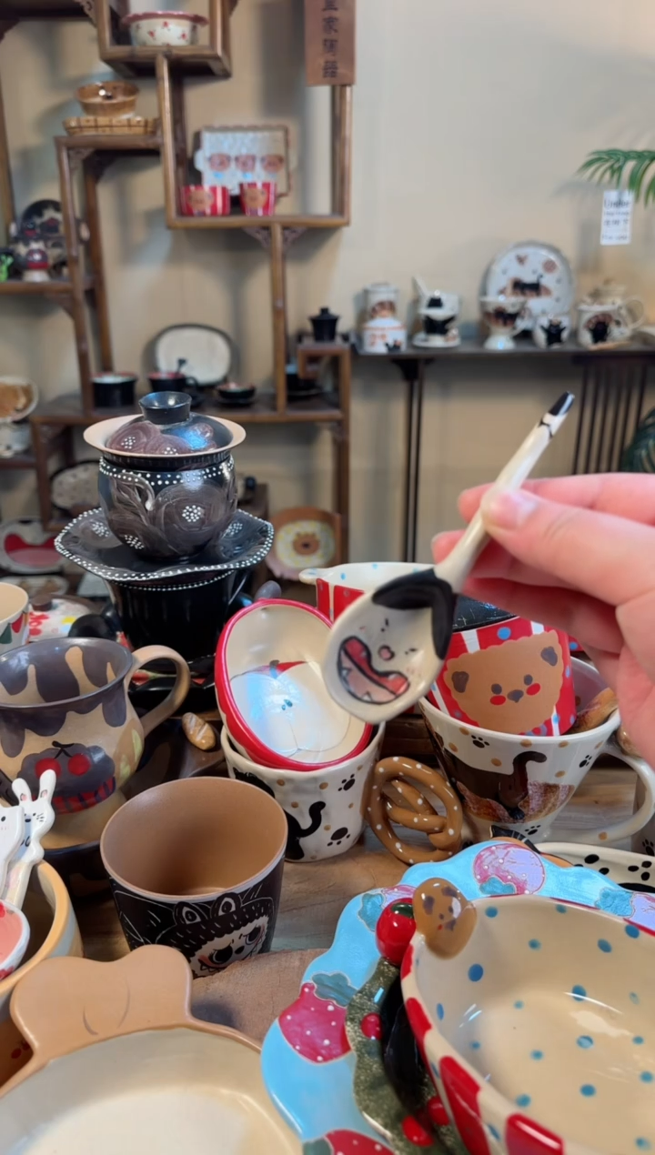 【闪购商品】猫咪手捏勺子高温瓷器
