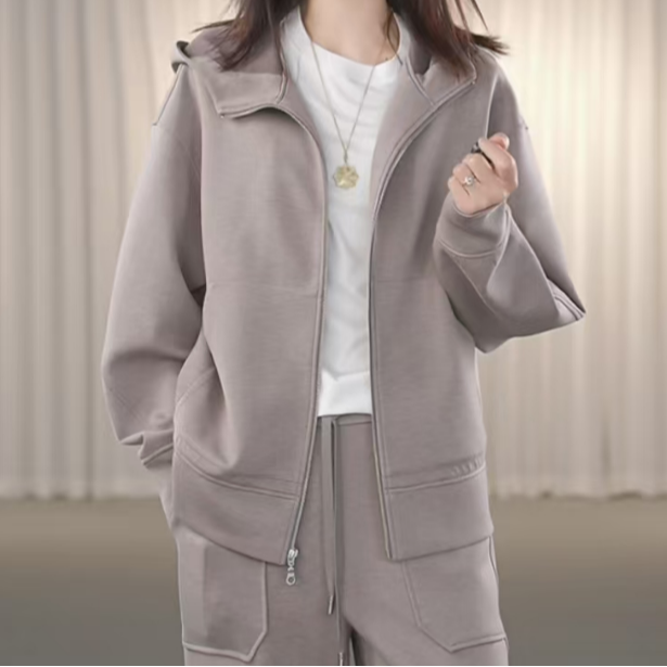 AMASS/阿玛施 冬季新款时尚休闲百搭连帽拉链卫衣外套5400935