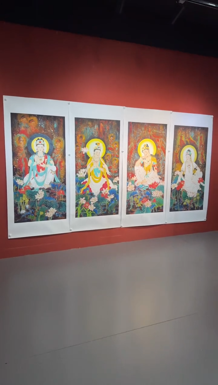 国画刘志扬国画作品《敦煌重彩造像》