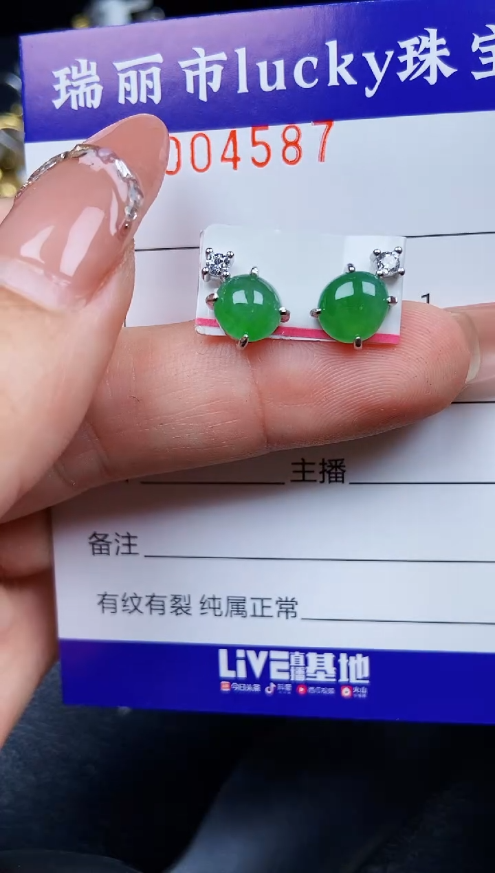 翡翠银S925镶嵌颈饰4587