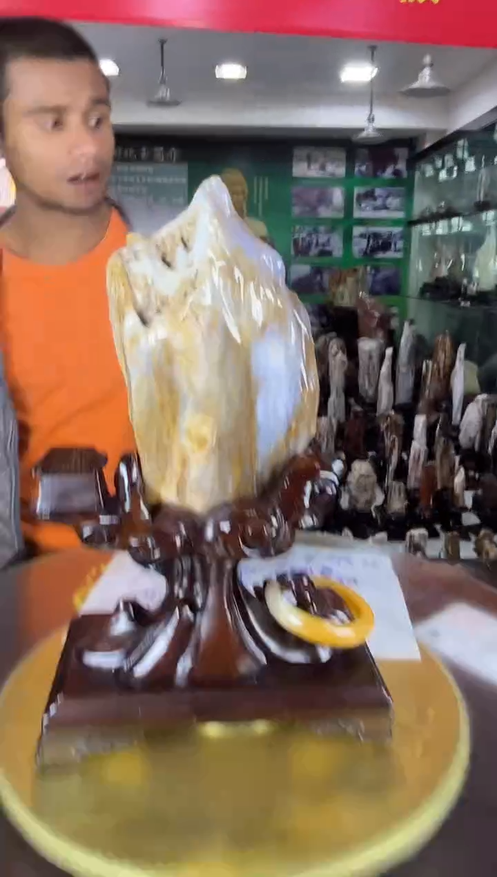 缅甸天然树化玉精品居家摆件