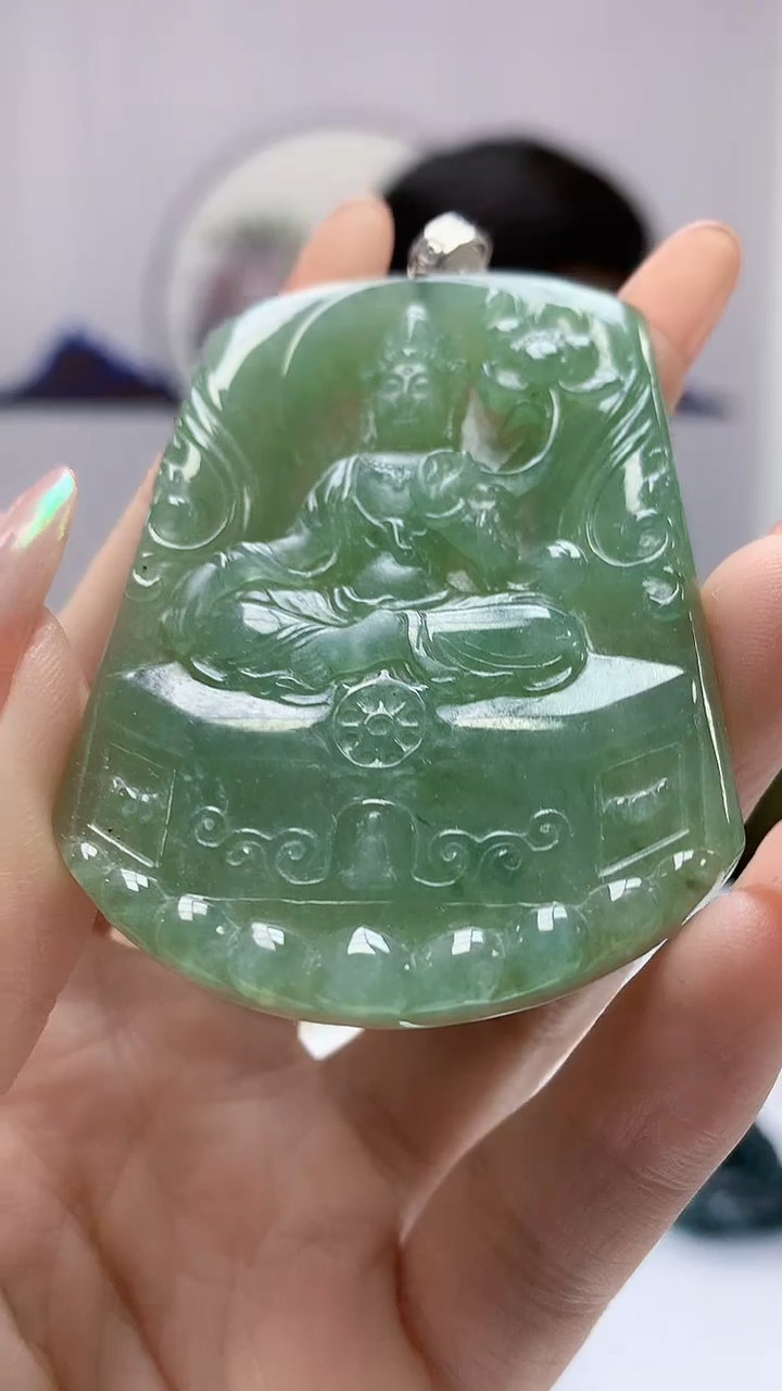 【闪购商品】定制翡翠未镶嵌4917DD-毛货挂件