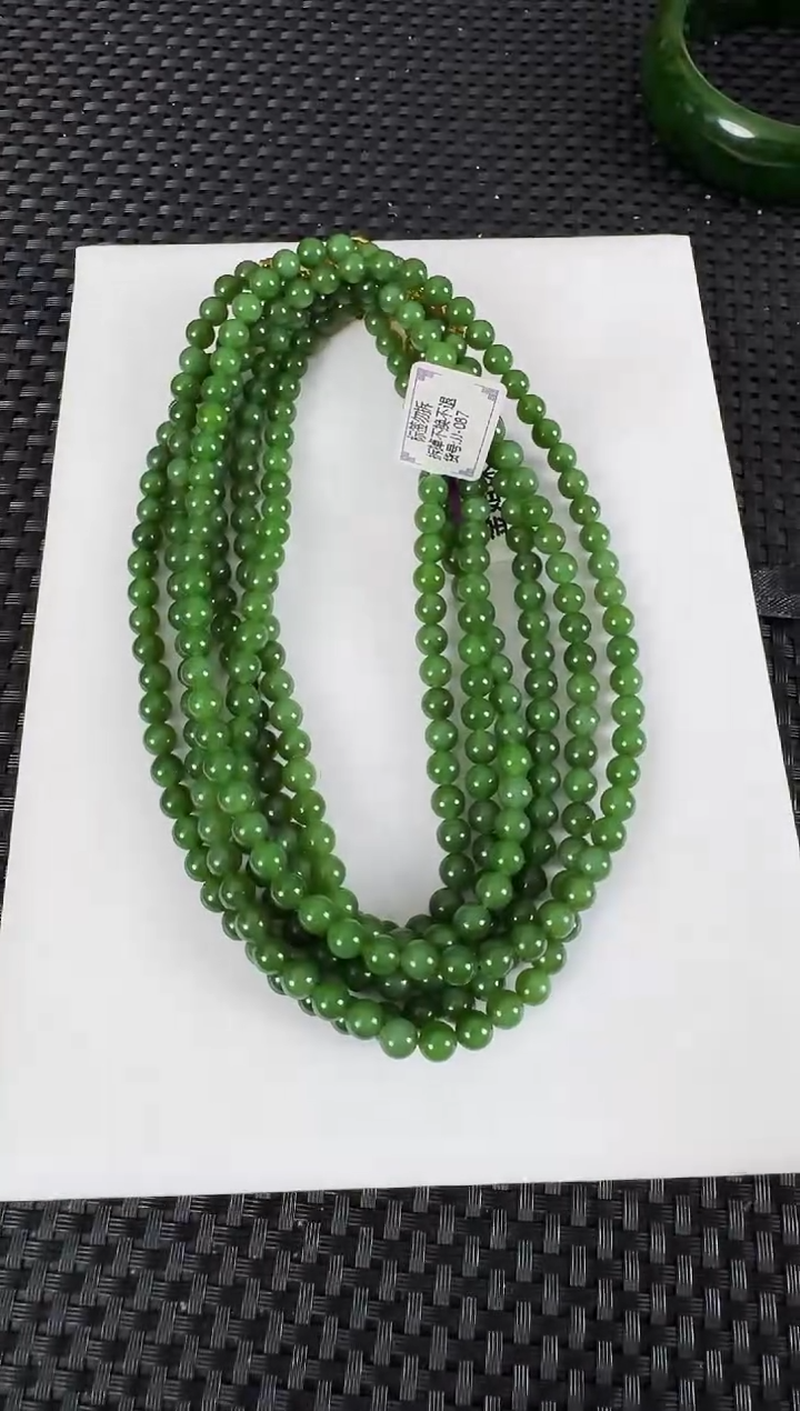 【闪购商品】和田玉（碧玉）项链未镶嵌约6MM108颗多样性发一