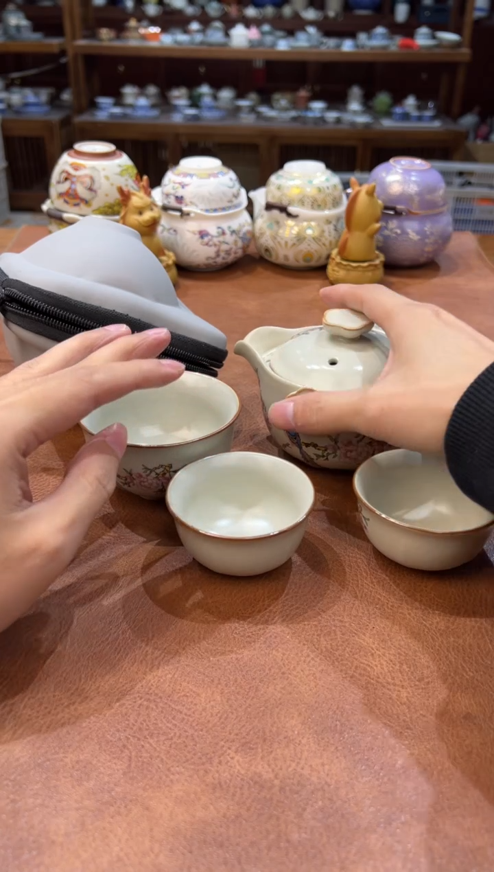 真的很便宜会开片的旅行茶具