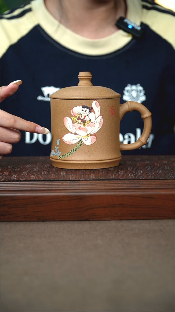 茶杯紫砂原矿老段泥竹节杯 哪吒杯 400cc