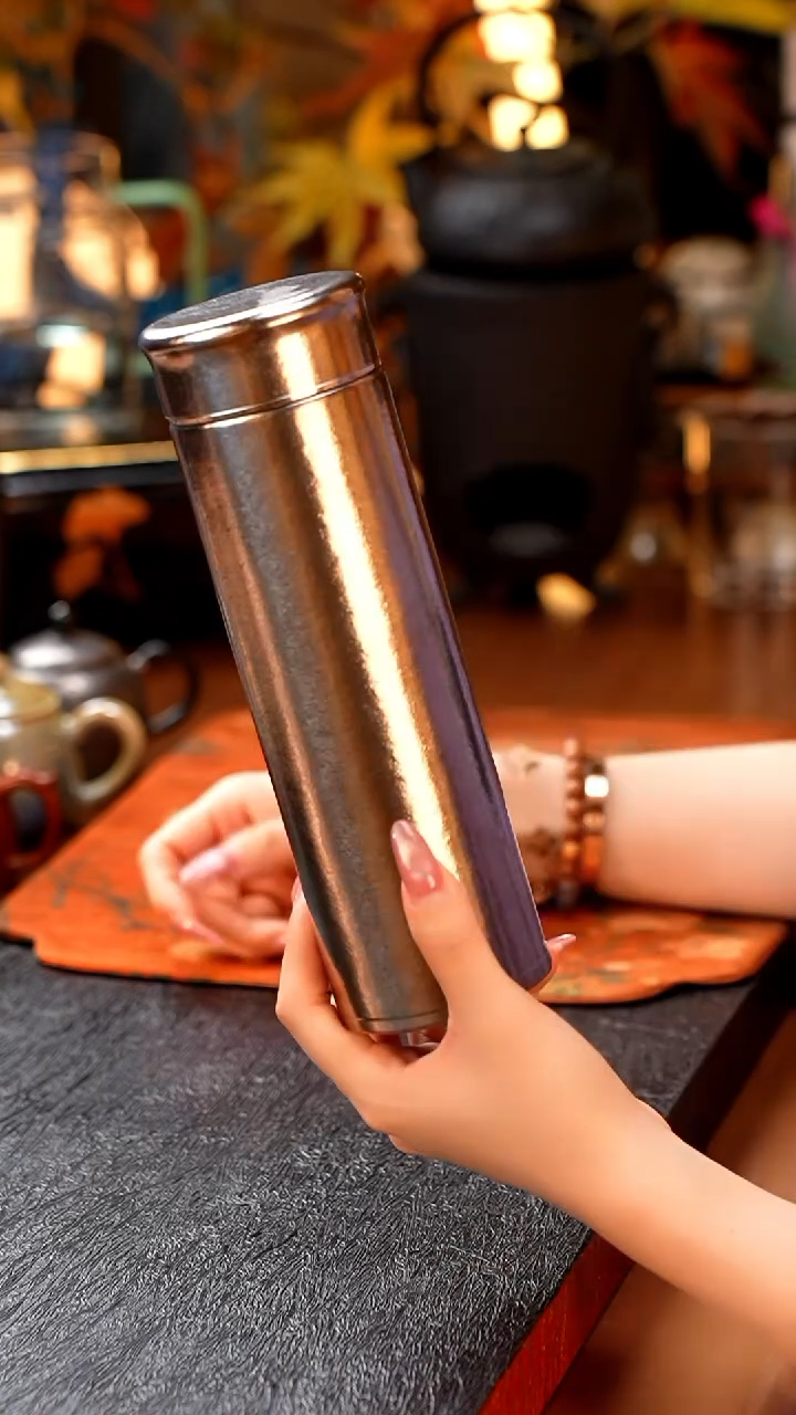 暗香疏影/简雅/纯钛保温杯/T型/500ml/亮本色