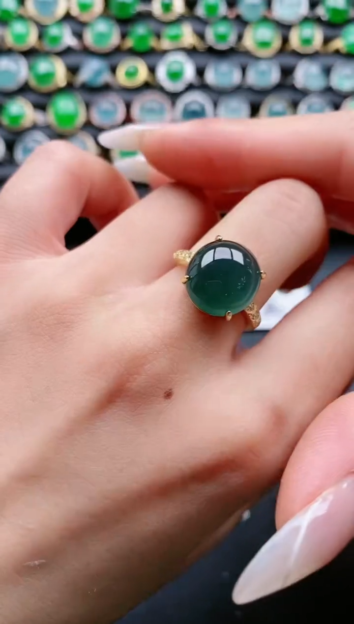 【闪购商品】翡翠戒指银S925镶嵌1111111