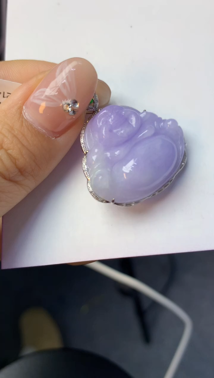 颈饰18K金镶嵌翡翠天然缅甸a货翡翠百元以上9元证书费自理