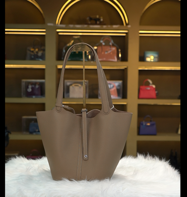 【尺寸：19*20*25】SISI原创设计高定真皮女包时尚百搭T196 大象灰