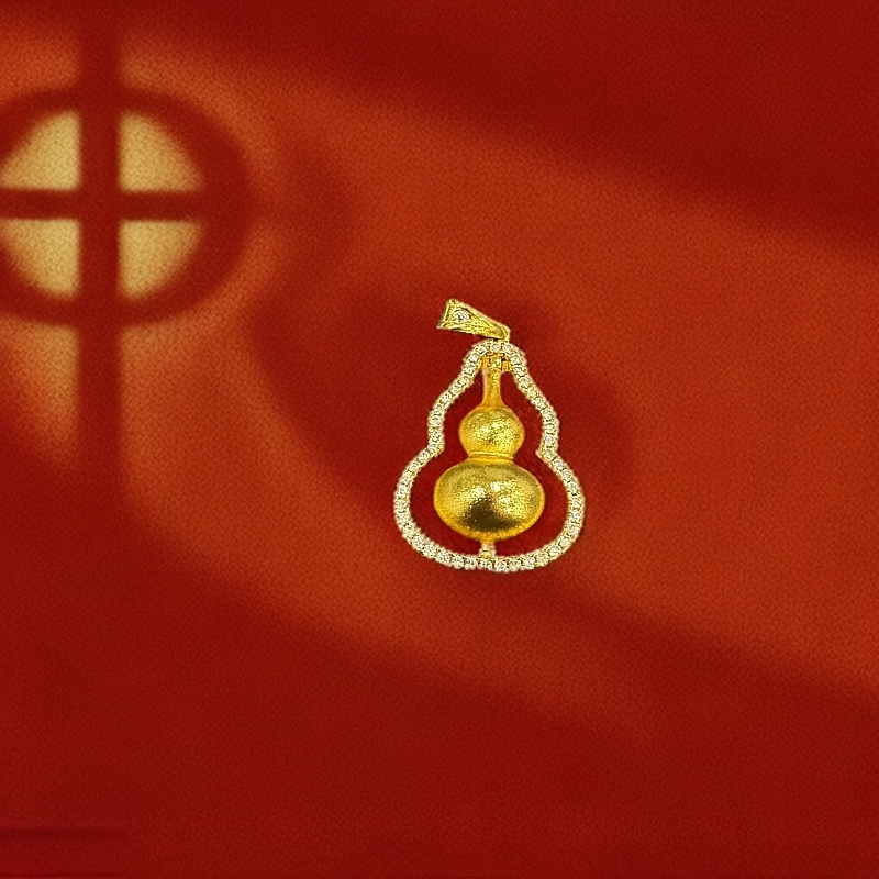 吊坠 实心镶嵌葫芦吊坠  D10076