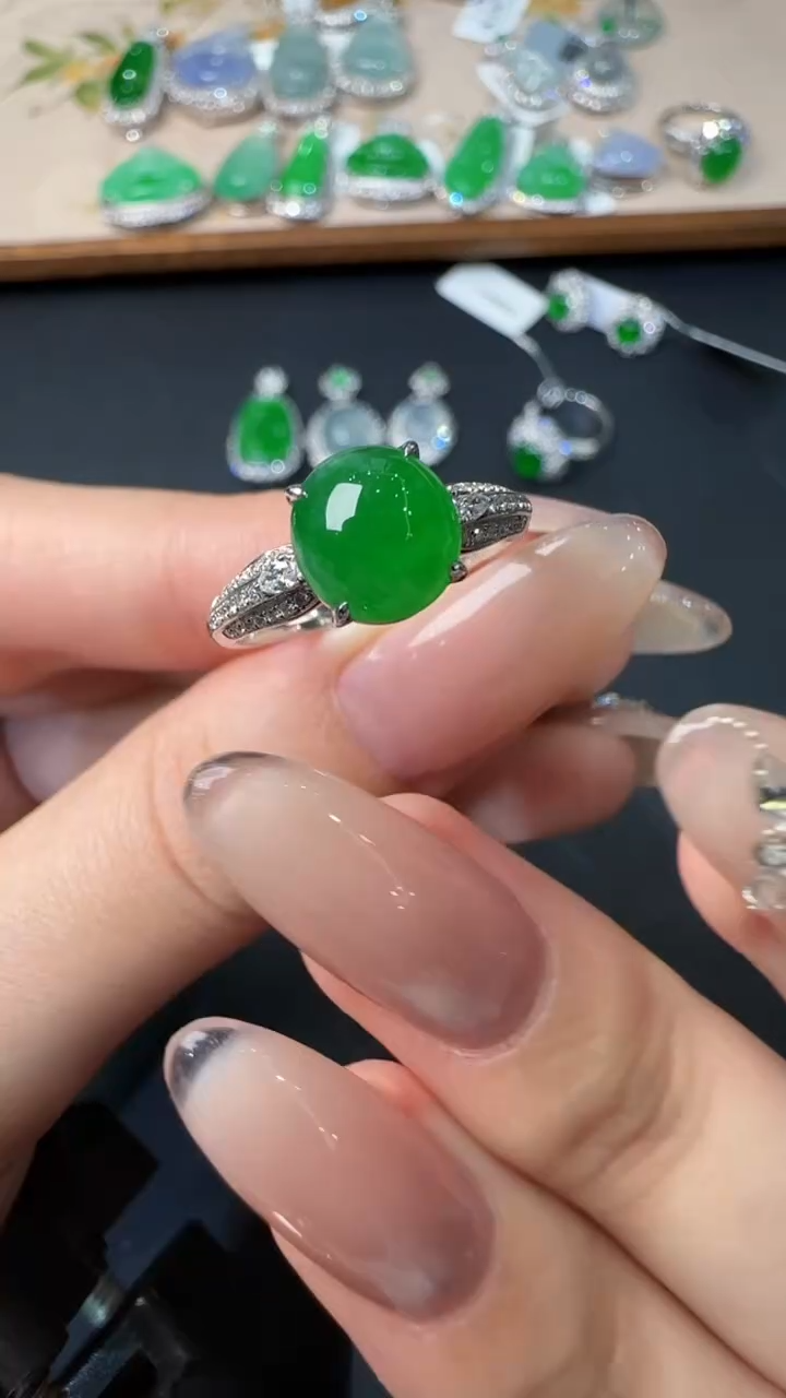 【闪购商品】翡翠戒指18K金镶嵌戒指33