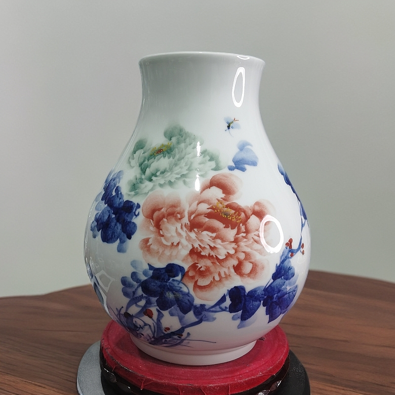 景德镇徐建明老师手工手绘花瓶