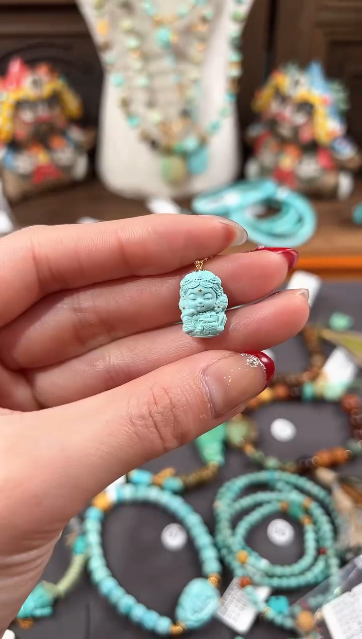 【闪购商品】绿松石提溜18K金镶嵌绿松石提溜