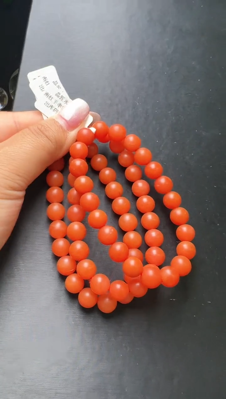 南红玛瑙手串未镶嵌南红手串9m+多样性发一M50025X梦