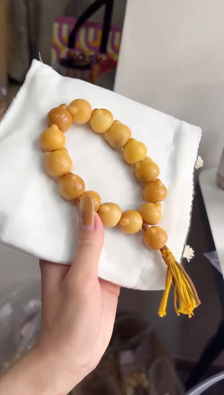 手串菩提根/象牙果沐j62干磨猫猫头20mm手持（现穿）