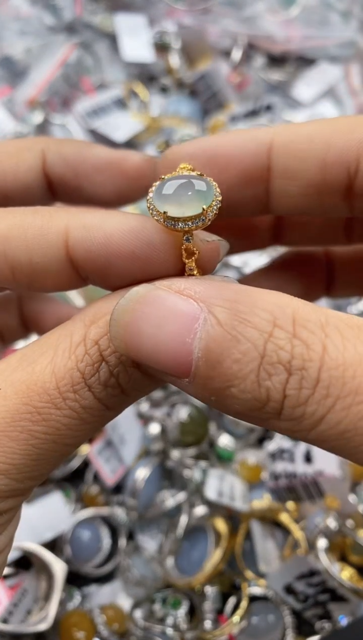 银S925镶嵌戒指翡翠8888----3