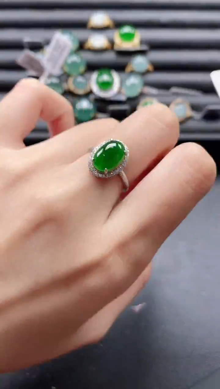 【闪购商品】翡翠戒指银S925镶嵌51511