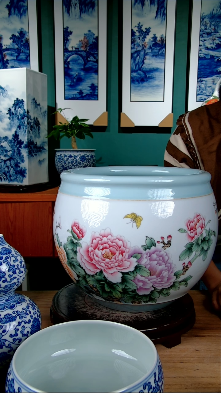 摆件用****1景德镇手绘聚宝盆