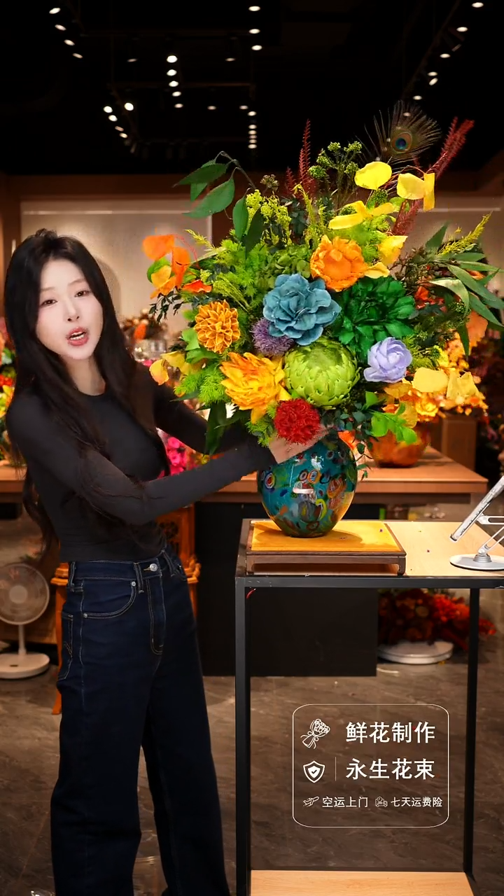 手工艺品琉璃手工花器花束空运包邮送货上门-以图片为准    