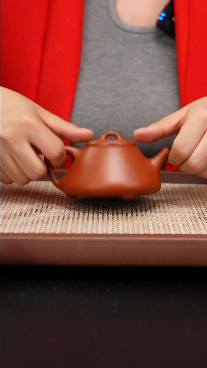 【闪购商品】紫砂茶壶全手工黄龙山朱泥子冶石瓢160