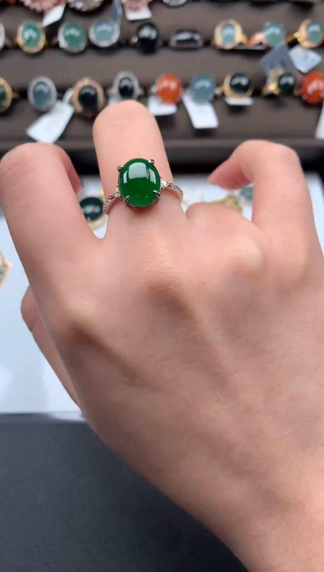 【闪购商品】翡翠戒指银S925镶嵌521431